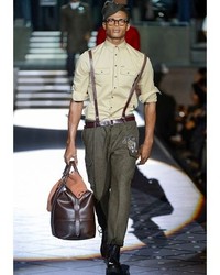 DSquared Woven Leather Suspenders