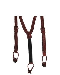 Geoffrey Beene V Braided Leather Suspenders By Claiborne