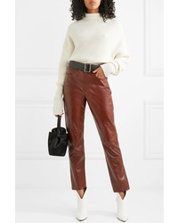 Philosophy di Lorenzo Serafini Glossed Leather Straight Leg Pants