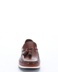Salvatore Ferragamo Baio Leather Noa Tassel Tie Detail Boat Shoes
