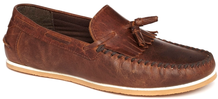 Asos Brand Tassel Loafers In Leather, $72 | Asos | Lookastic