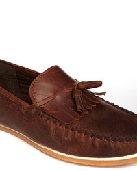 Asos Brand Tassel Loafers In Leather