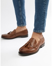 Ben Sherman Loco Tassel Loafers In Tan Leather