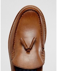 Ben Sherman Stratford Tassel Loafers In Tan Leather