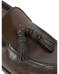 Alberto Fasciani Tasseled Hand Brushed Leather Loafers