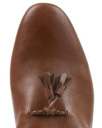 Topman Brown Faux Leather Tassel Loafers