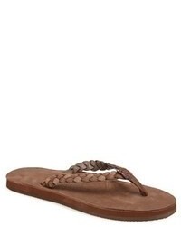 Brown Leather Thong Sandals