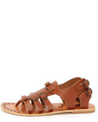 Rebels Caprice Cognac Leather Gladiator Sandals