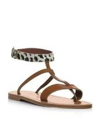 K. Jacques Leopard And Leather Sandals