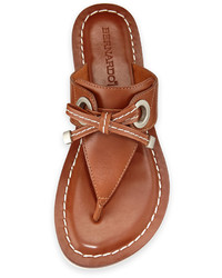 Bernardo Mackenzie Leather Thong Sandal Luggage