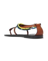 Loewe Paulas Ibiza Embellished Leather Sandals