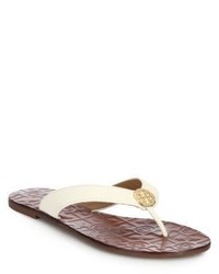 Tory Burch Thora Tumbled Leather Thong Sandals