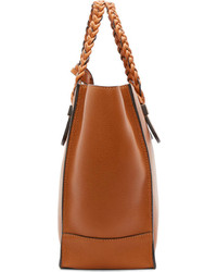 Valentino Brown Braided Leather Large Tote