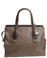 Tod's Brown Tonal Leather Tote Bag