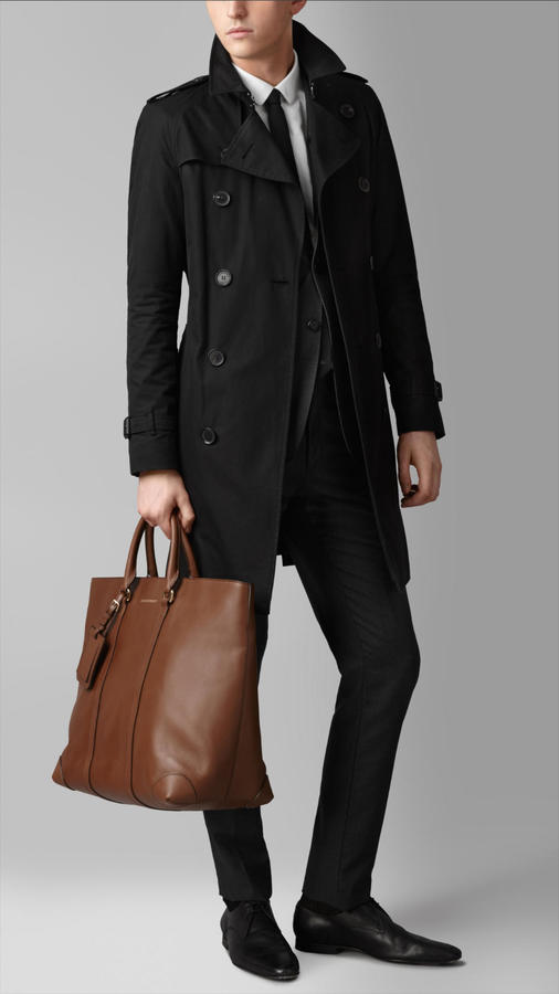 Leather tote Burberry Brown in Leather - 25750229