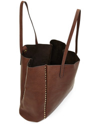 Street Level Chocolate Studded Tote