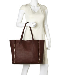 Street Level Chocolate Studded Tote