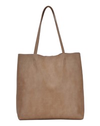 ANTIK KRAFT Faux Leather Northsouth Tote With Removable Pouch