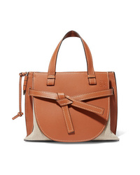 Loewe Gate Small Leather And Linen Tote