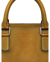 Giorgio Armani Brushed Saffiano Leather Tote Bag
