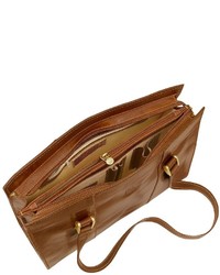 Chiarugi Handmade Brown Genuine Italian Leather Zip Satchel Bag