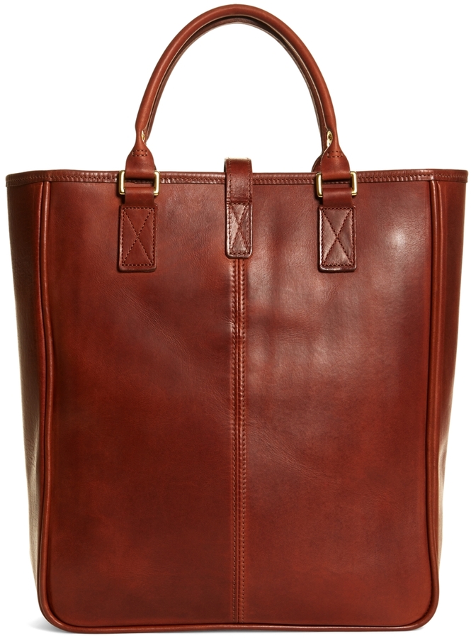 Brooks Brothers Jw Hulme Leather North South Tote Bag, $480 ...