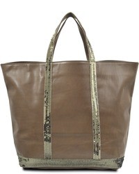 Vanessa Bruno Large Leather Tote With Glitter