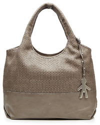 Henry Beguelin Leather Tote With Woven Panel