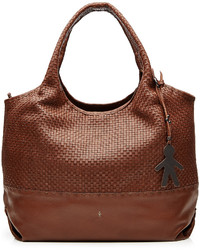 Henry Beguelin Leather Tote With Woven Panel