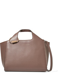Victoria Beckham Newspaper Leather Tote Brown