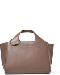 Victoria Beckham Newspaper Leather Tote Brown