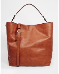 Pull&Bear Zip Side Leather Look Shopper Bag
