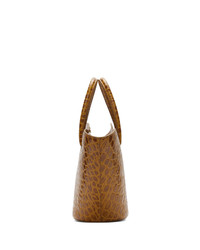 Little Liffner Tan Small Croc Open Tulip Tote