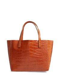 Kurt Geiger London Violet Croc Embossed Leather Tote