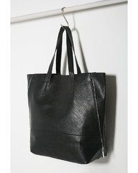 Forever 21 Zippered Side Faux Leather Tote