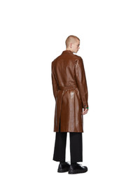 Prada Brown Leather Long Jacket