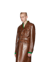 Prada Brown Leather Long Jacket