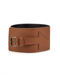 Tomas Maier Arrow Wide Leather Waist Belt