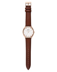 Breda Asper Round Leather Watch