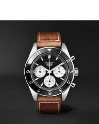 Tag Heuer Autavia Automatic Chronograph 42mm Polished Steel And Leather Watch Ref No Cbe2110fc8226