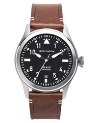 Jack Mason Aviation Leather Strap Watch