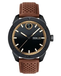Movado Bold Metals Sport Leather Strap Watch