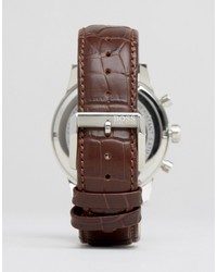 Hugo Boss Boss Roliner Leather Watch In Brown