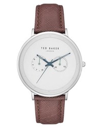 Ted Baker London Brad Multifuntion Leather Strap Watch