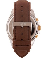 Versus By Versace Chronograph Leather Strap Watch 44mm