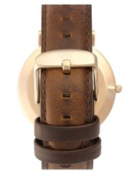 Daniel Wellington Classic St Mawes Leather Strap Watch 36mm Brown Rose Gold