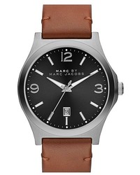 Marc by Marc Jacobs Danny Round Leather Strap Watch 43mm