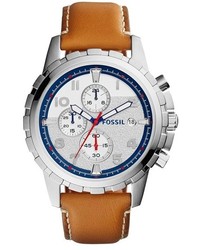 Fossil Dean Chronograph Leather Strap Watch 45mm