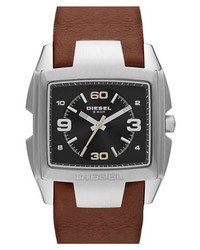 Diesel Nsbb Square Leather Strap Watch 42mm