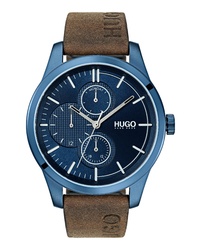 Hugo Discover Multifunction Leather Watch